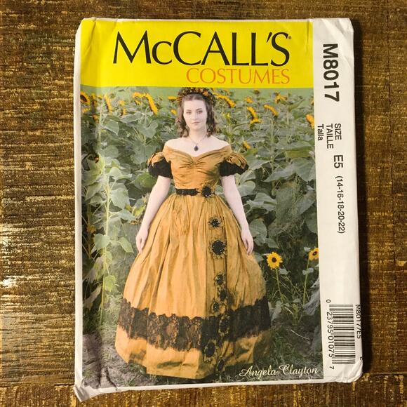 McCalls Sewing Pattern M8017 Outlander Civil War Off Shoulder Dress 14-22 UNCUT - Picture 1 of 3